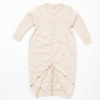 【ナチュラル】クローバー柄 2WAYオール CO-Ｗ42【7営業日程度で発送】| ベビー ベビー服 赤ちゃん 新生児～ 1歳前後 服 ツーウェイオール スナップ留め ドレス型 パンツ オーガニック 綿 日本製